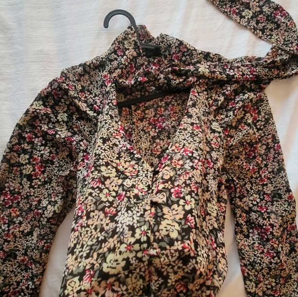 Dynamite button up neck tie bloue - Picture 4 of 4